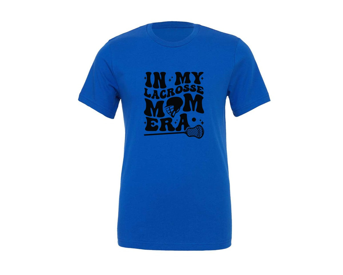 brand:Generic|color:True Royal Blue|In My Lacrosse Mom Era Sport Mom Graphic T-Shirt