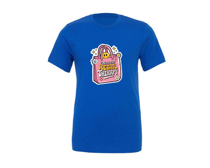 brand:Generic|color:True Royal Blue|Retail Therapy Cute Retro Bag Graphic T-Shirt