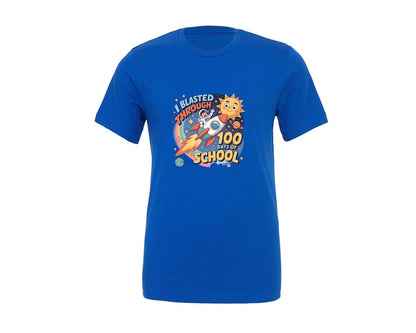 brand:Generic|color:True Royal Blue|I Blasted Through 100 Days Of School 10 Graphic T-Shirt