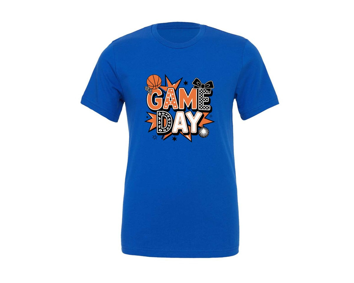 brand:Generic|color:True Royal Blue|Basketball Basketball Game Day 11 Graphic T-Shirt