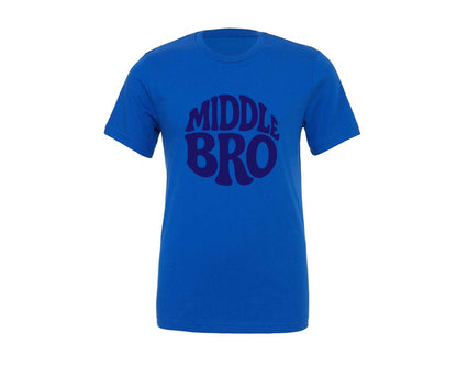 brand:Generic|color:True Royal Blue|Retro Middle Bro Brother Design Graphic T-Shirt