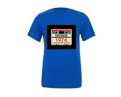 brand:Generic|color:True Royal Blue|Vintage 1976 Birthday Retro T Shirt Graphic T-Shirt