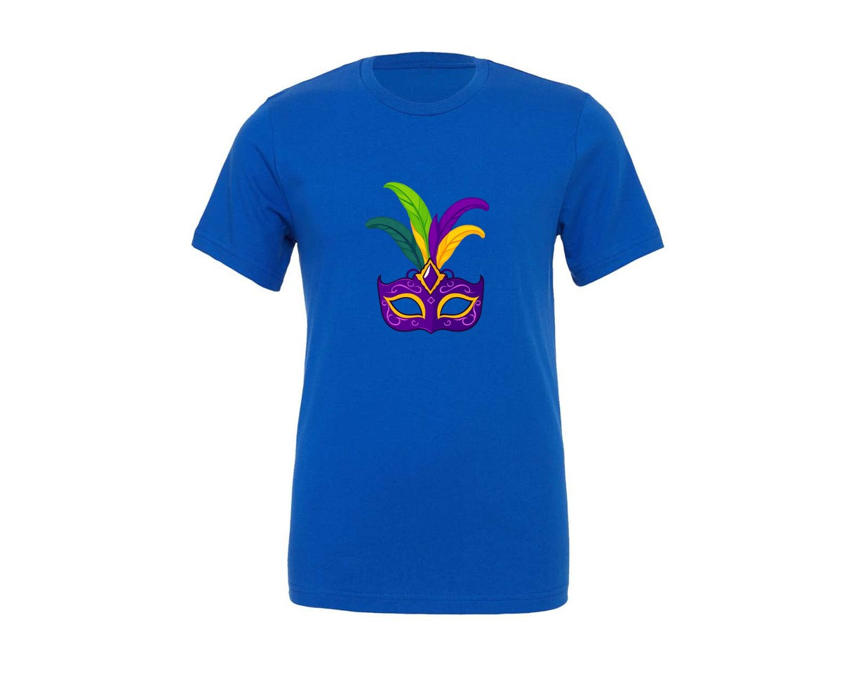 brand:Generic|color:True Royal Blue|Mardi Gras Mask T Shirt Design 4 Graphic T-Shirt