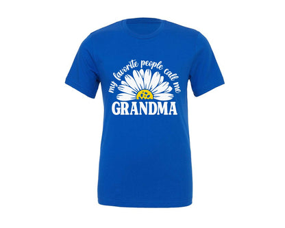 brand:Generic|color:True Royal Blue|My Favorite People Call Me Grandma Quote 2 Graphic T-Shirt
