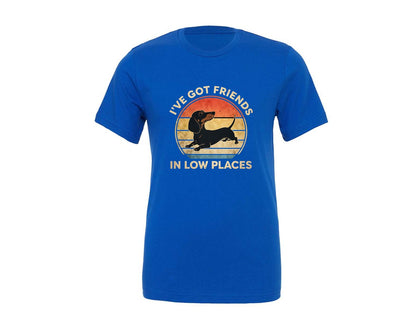 brand:Generic|color:True Royal Blue|Dachshund Ive Got Friends In Low Places 2 Graphic T-Shirt