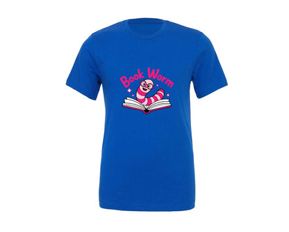 brand:Generic|color:True Royal Blue|Pink Striped Bookworm Graphic T-Shirt