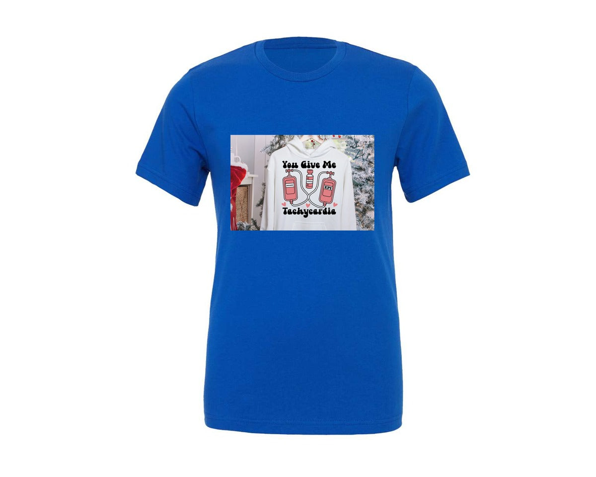 brand:Generic|color:True Royal Blue|You Give Me Tachycardia 2 Graphic T-Shirt