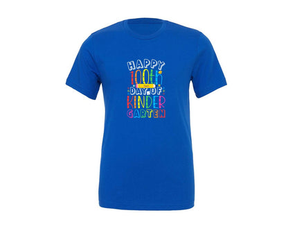 brand:Generic|color:True Royal Blue|Happy 100Th Day Of Kindergarten 4 Graphic T-Shirt