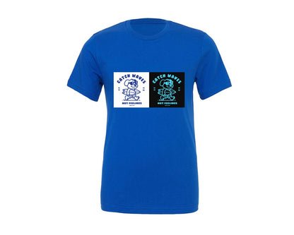 brand:Generic|color:True Royal Blue|Surf Dog Catch Waves Not Feelings Graphic T-Shirt