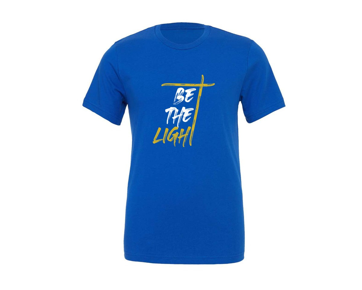 brand:Generic|color:True Royal Blue|Be The Light Jesus Tshirt Design Graphic T-Shirt