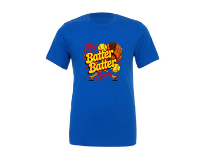 brand:Generic|color:True Royal Blue|Retro Softball Batter Batter Swing Graphic T-Shirt