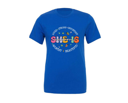 brand:Generic|color:True Royal Blue|She Is Mom Happy Mama Mothers Day Graphic T-Shirt