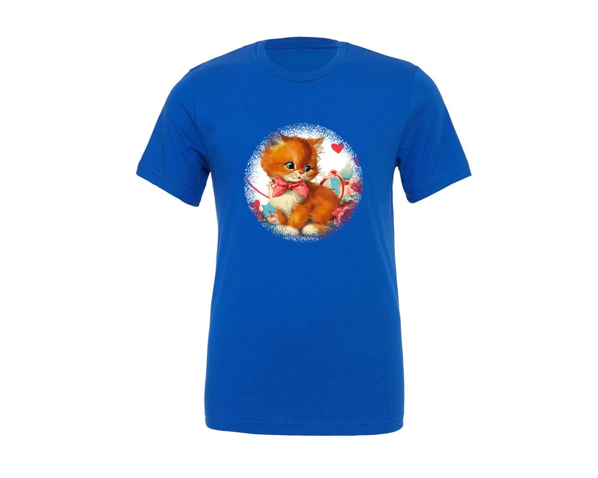brand:Generic|color:True Royal Blue|Vintage Valentine Round Tshirt 40 Graphic T-Shirt