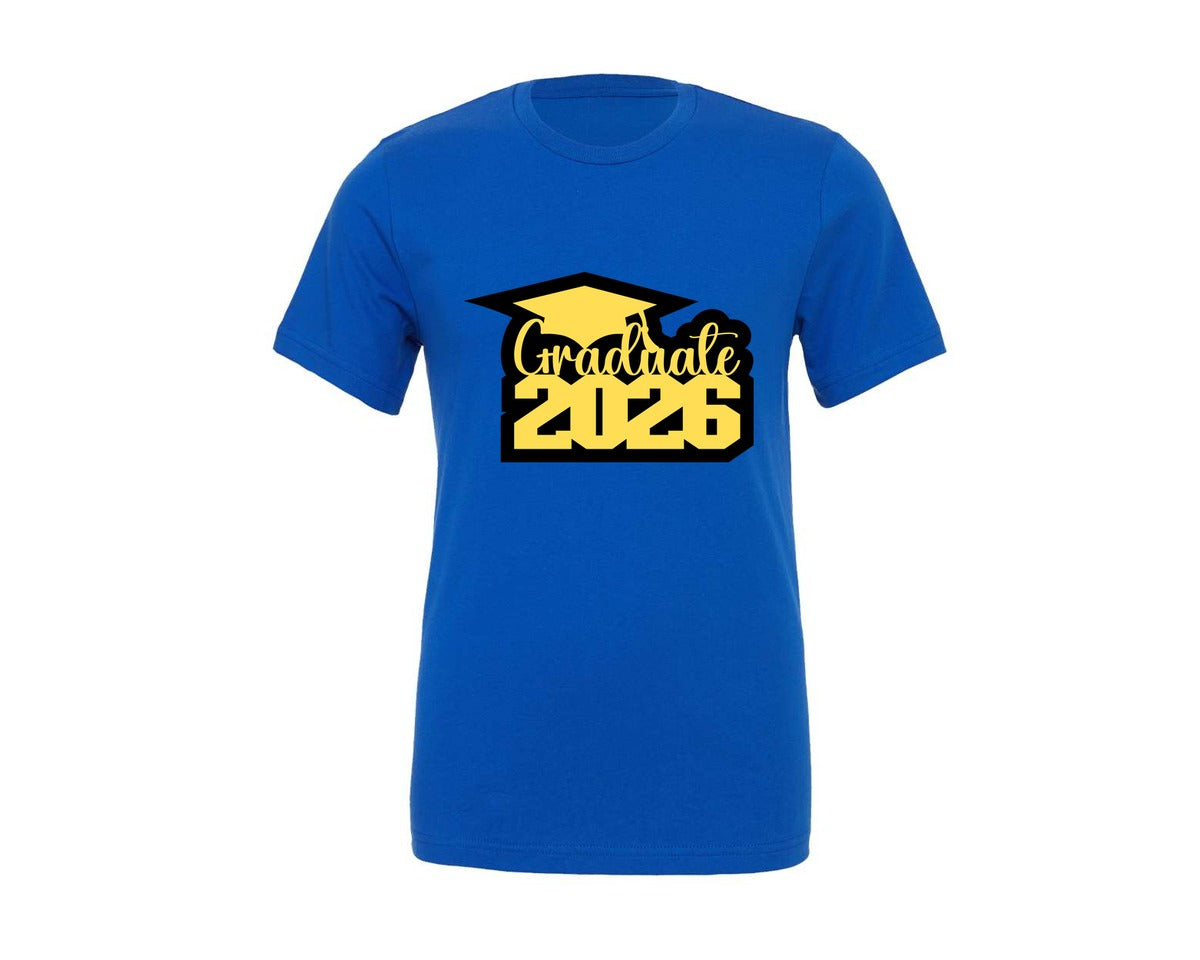 brand:Generic|color:True Royal Blue|2026 Graduation Senior 2026 Grad Squad Graphic T-Shirt