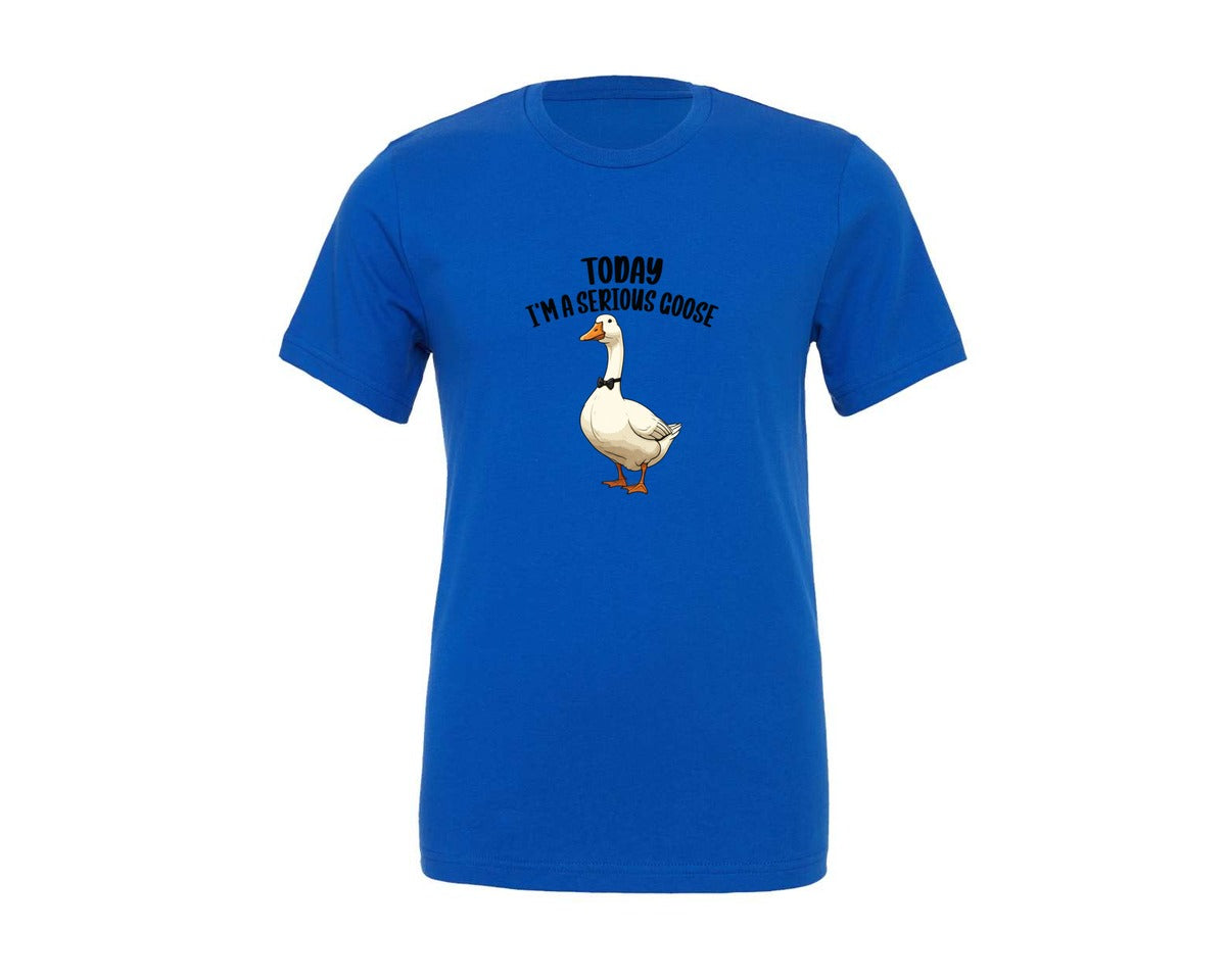 brand:Generic|color:True Royal Blue|Today Im A Serious Goose Meme Graphic T-Shirt