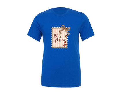 brand:Generic|color:True Royal Blue|Be Mine Valentine Tag Graphic T-Shirt