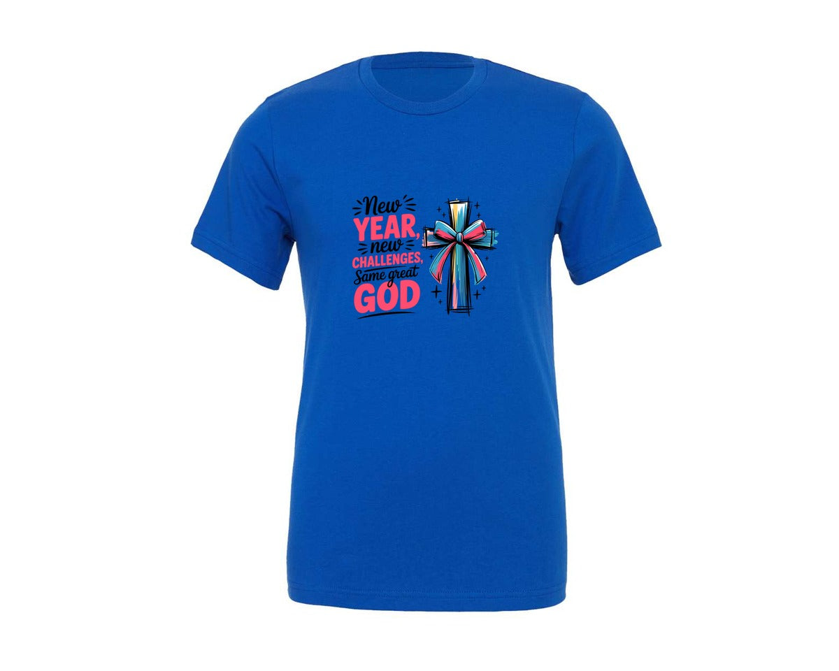 brand:Generic|color:True Royal Blue|Christian New Year 2026 Happy New Graphic T-Shirt