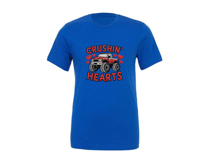 brand:Generic|color:True Royal Blue|Valentine Monster Truck Valentines Graphic T-Shirt