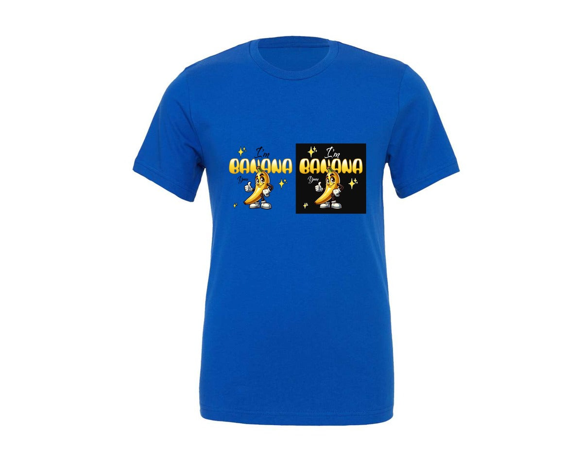 brand:Generic|color:True Royal Blue|Im Banana Yum Cartoon Design Graphic T-Shirt