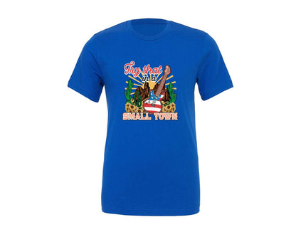brand:Generic|color:True Royal Blue|Try That In Small Town Music Graphic T-Shirt