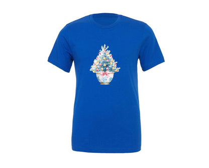 brand:Generic|color:True Royal Blue|Preppy Christmas Tree Graphic 18 Graphic T-Shirt