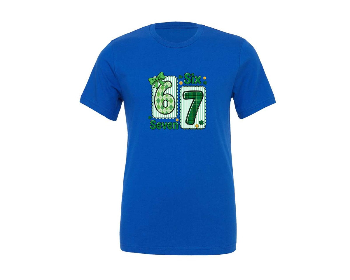 brand:Generic|color:True Royal Blue|Trendy Six Seven St Patricks Graphic T-Shirt