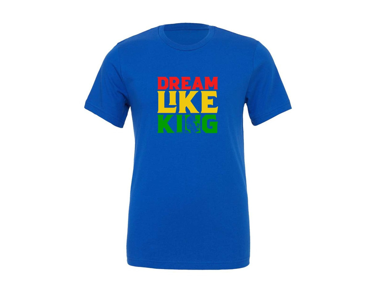 brand:Generic|color:True Royal Blue|Dream Like King Martin Luther King Jr Graphic T-Shirt