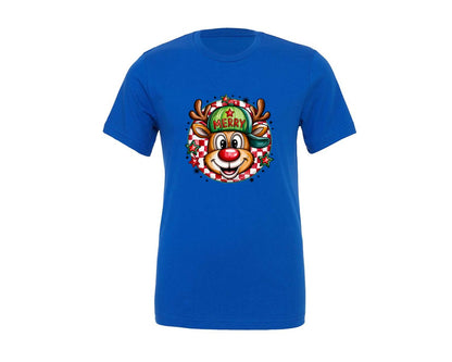 brand:Generic|color:True Royal Blue|Boy Reindeer Hat Cap Merry Christmas Graphic T-Shirt