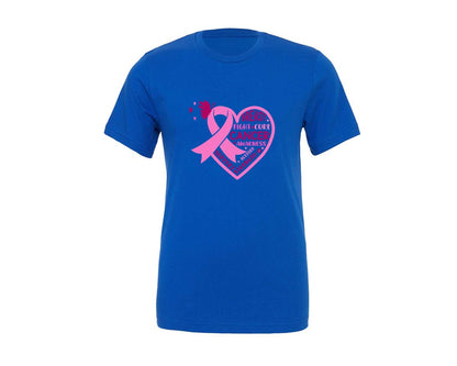 brand:Generic|color:True Royal Blue|About Breast Cancer Love Shape Graphic T-Shirt