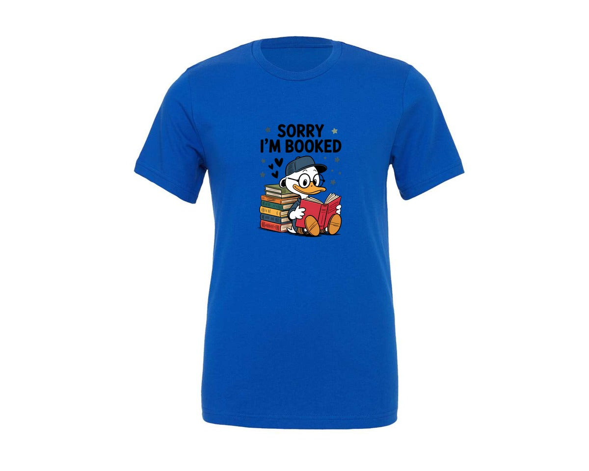 brand:Generic|color:True Royal Blue|Sorry I Am Booked Book Lover Shirt Graphic T-Shirt