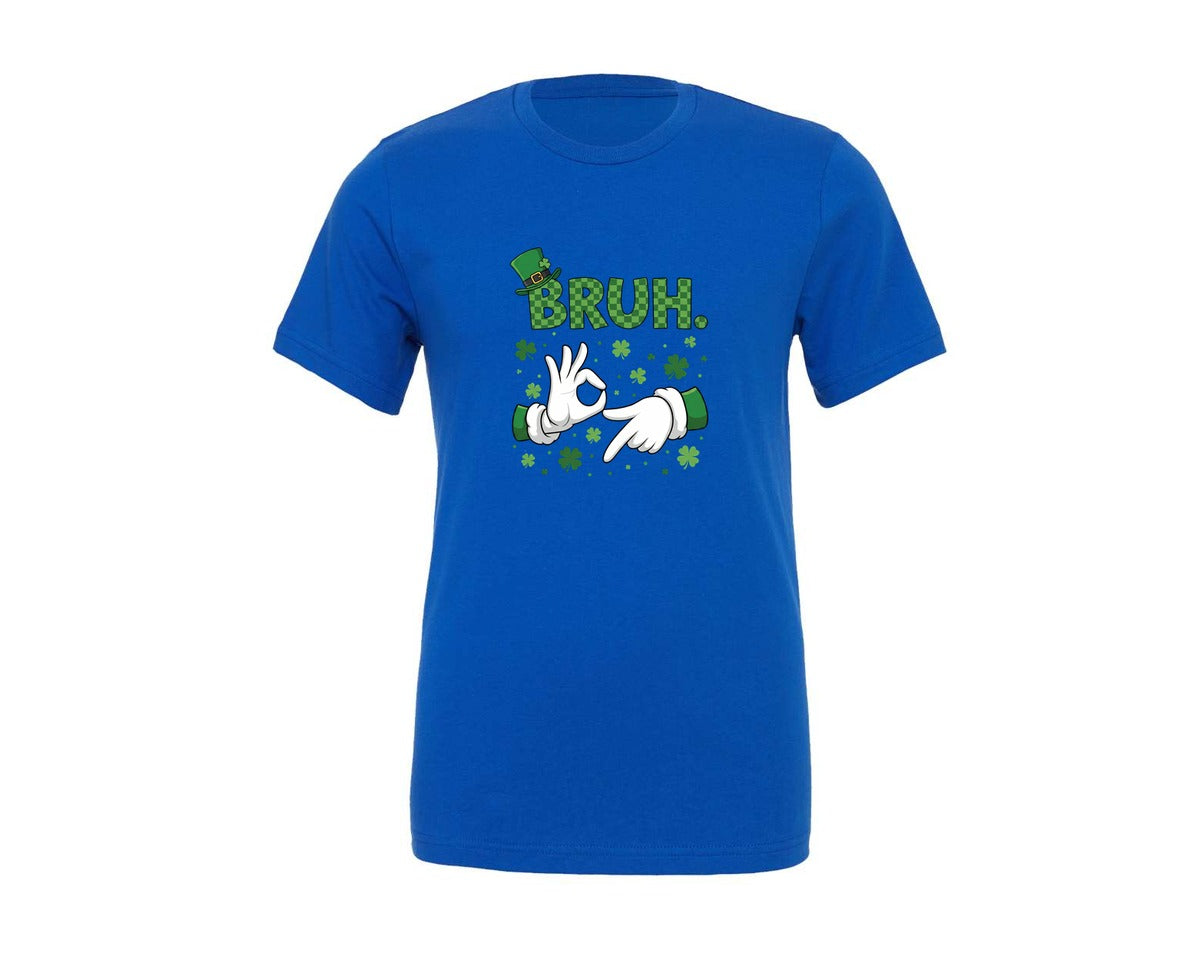 brand:Generic|color:True Royal Blue|Bruh St Patricks Day Six Seven Meme Graphic T-Shirt
