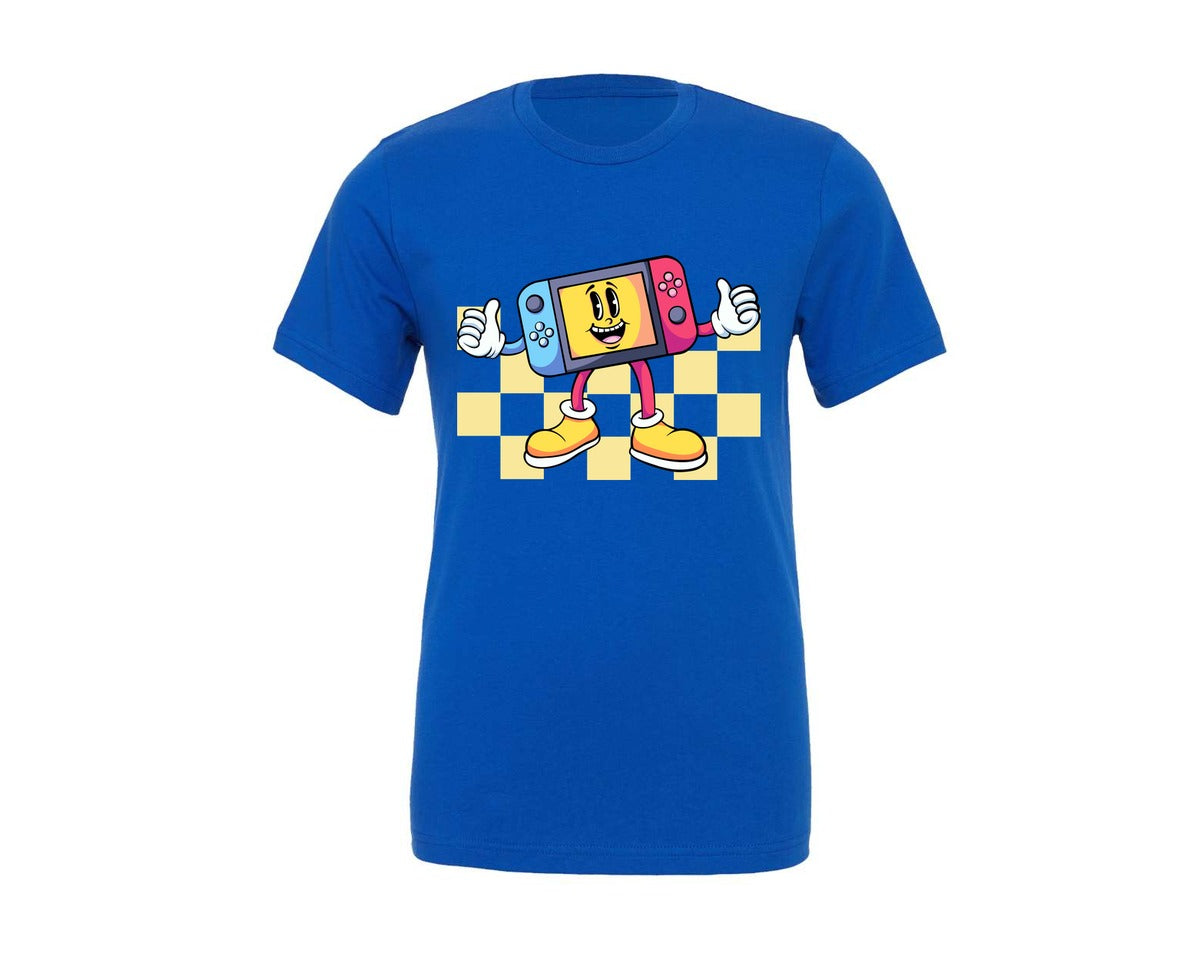 brand:Generic|color:True Royal Blue|Nintendo Switch Gamer Cartoon T Shirt Graphic T-Shirt