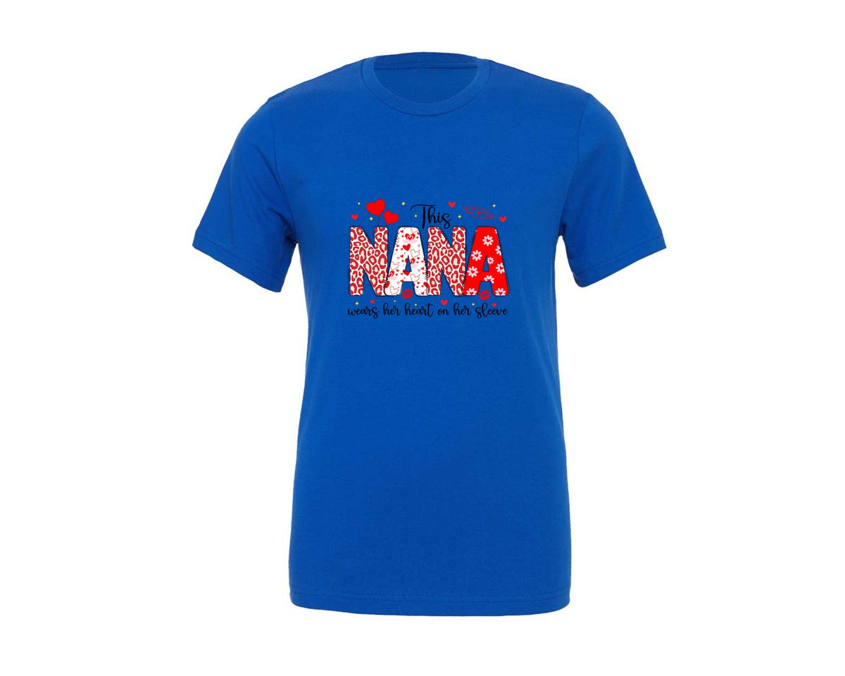 brand:Generic|color:True Royal Blue|Wears Heart On Her Sleeve Graphic T-Shirt