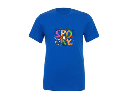 brand:Generic|color:True Royal Blue|Retro Spooky Halloween Graphic T-Shirt