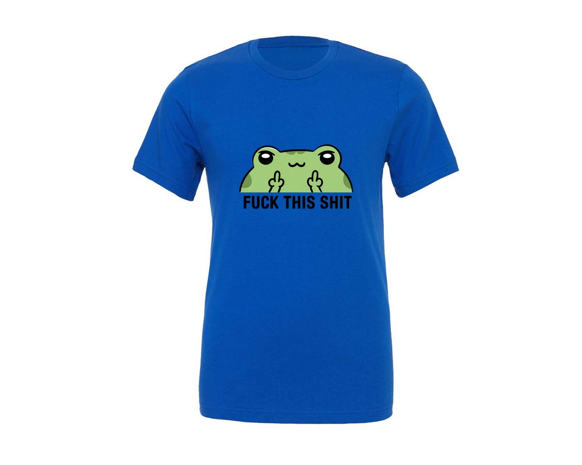 brand:Generic|color:True Royal Blue|Fck This Sht Funny Frog Attitude 3 Graphic T-Shirt