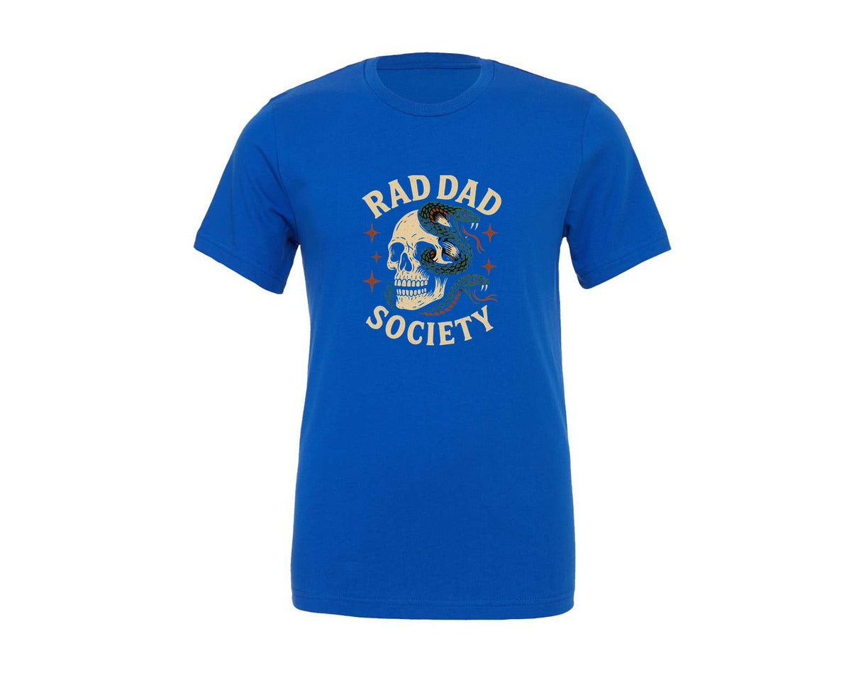 brand:Generic|color:True Royal Blue|Rad Dad Society T Shirt Design Graphic T-Shirt