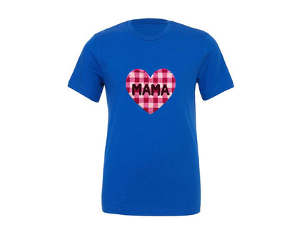 brand:Generic|color:True Royal Blue|Latch Hook Heart Mama Graphic T-Shirt