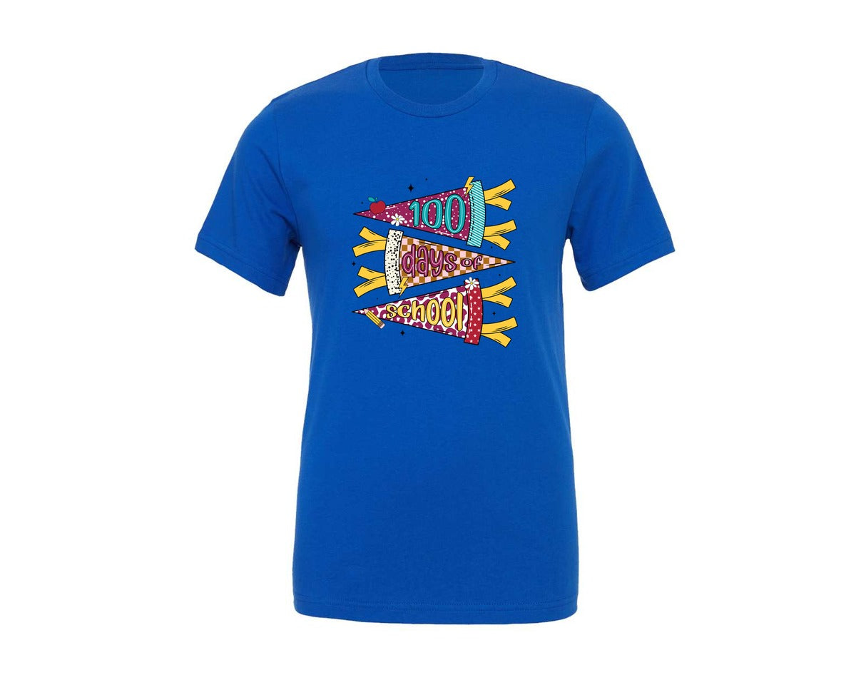 brand:Generic|color:True Royal Blue|Happy 100 Days Of School School 2 Graphic T-Shirt