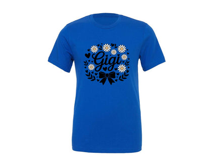 brand:Generic|color:True Royal Blue|Gigi Daisy Flowers Bow Hearts Graphic T-Shirt