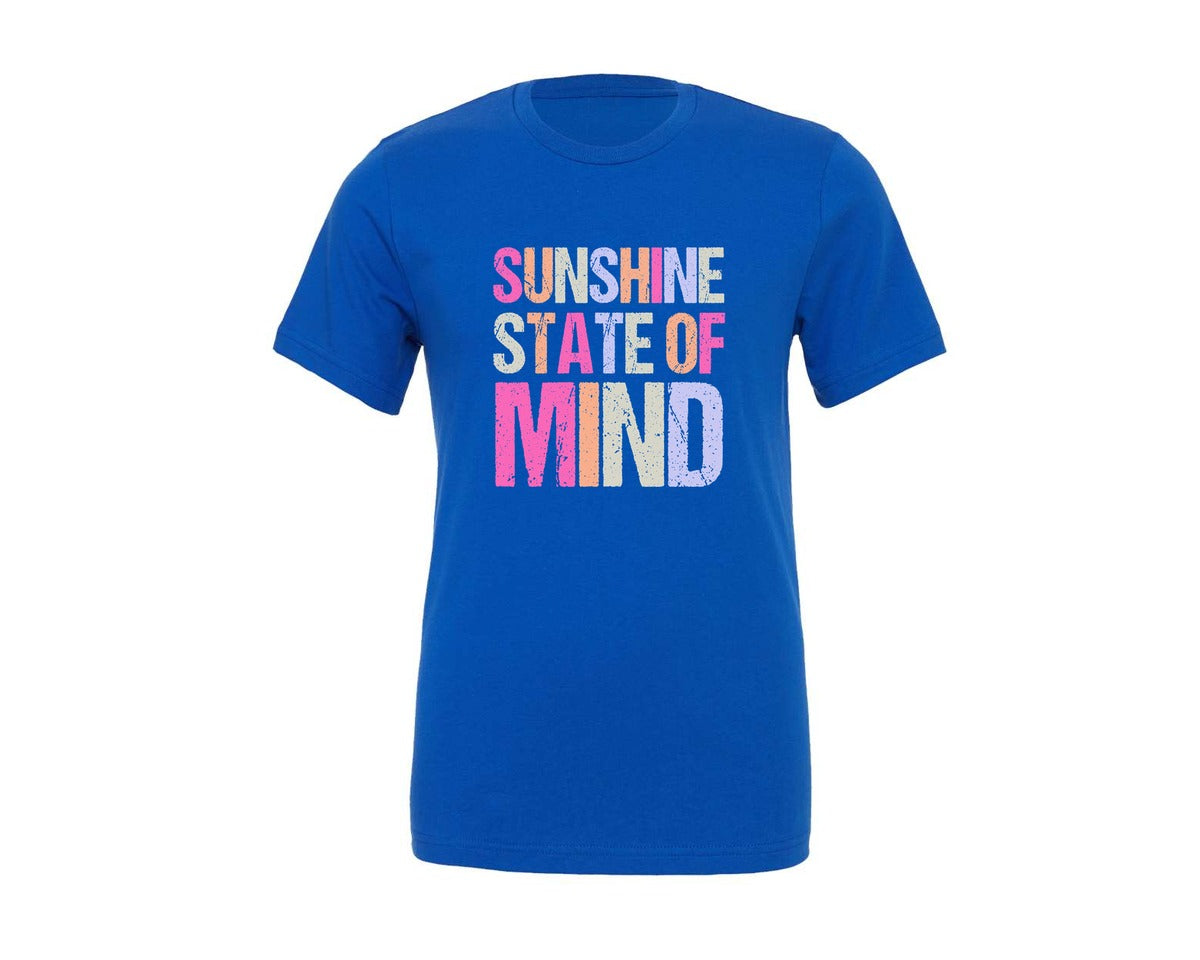 brand:Generic|color:True Royal Blue|Sunshine State Of Mind Trendy Summer Graphic T-Shirt