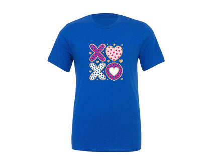 brand:Generic|color:True Royal Blue|Xoxo Valentines Day 15 Graphic T-Shirt