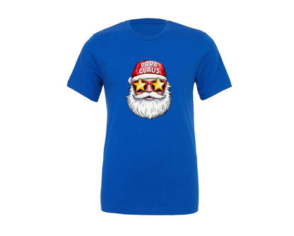 brand:Generic|color:True Royal Blue|Christmas Papa Claus Retro Santa Graphic T-Shirt
