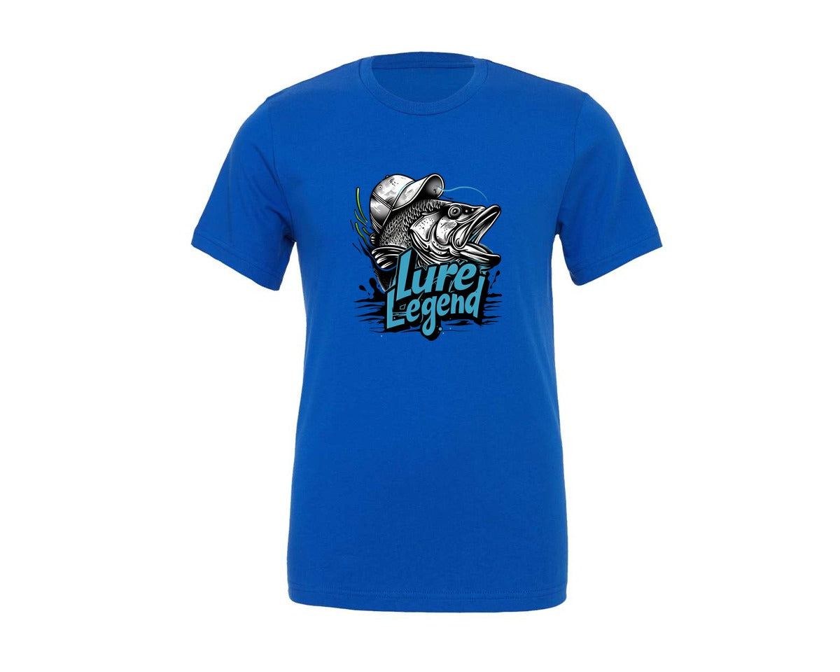 brand:Generic|color:True Royal Blue|Lure Legend Bass Fishing Graphic T-Shirt
