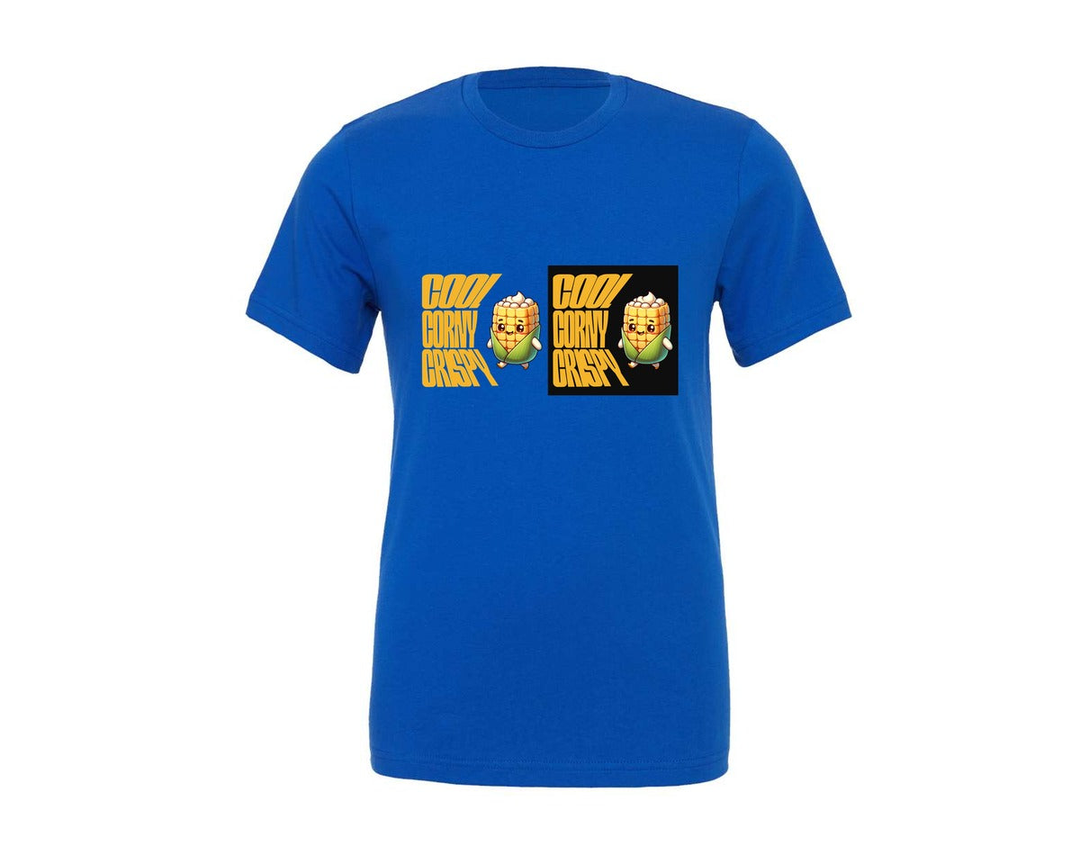 brand:Generic|color:True Royal Blue|Cool Corny Crispy Corn Graphic T-Shirt