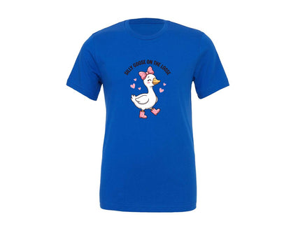 brand:Generic|color:True Royal Blue|Silly Goose On The Loose Valentine Goose Graphic T-Shirt