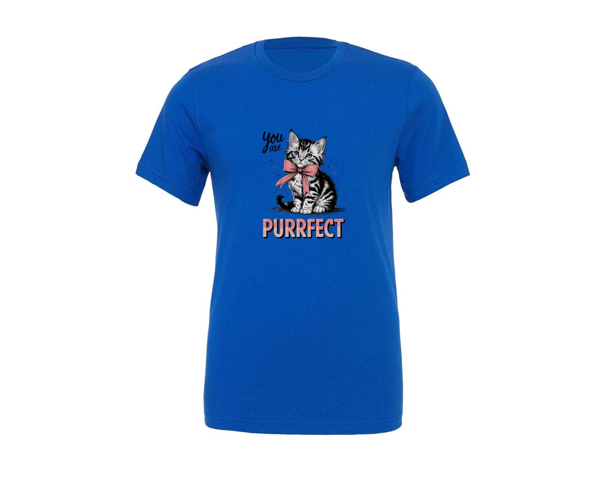 brand:Generic|color:True Royal Blue|Vintage Valentines Day Cat Design 7 Graphic T-Shirt