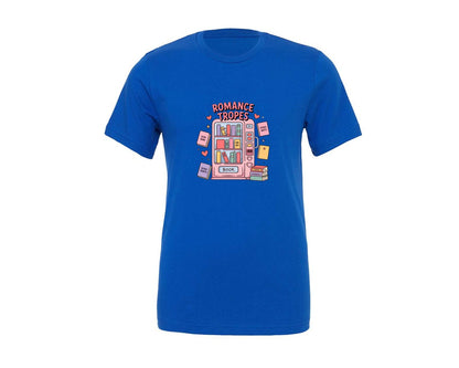 brand:Generic|color:True Royal Blue|Cute Love Story Book Vending Machine Graphic T-Shirt