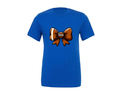brand:Generic|color:True Royal Blue|Football Bow Sports Cheer Bow Graphic T-Shirt