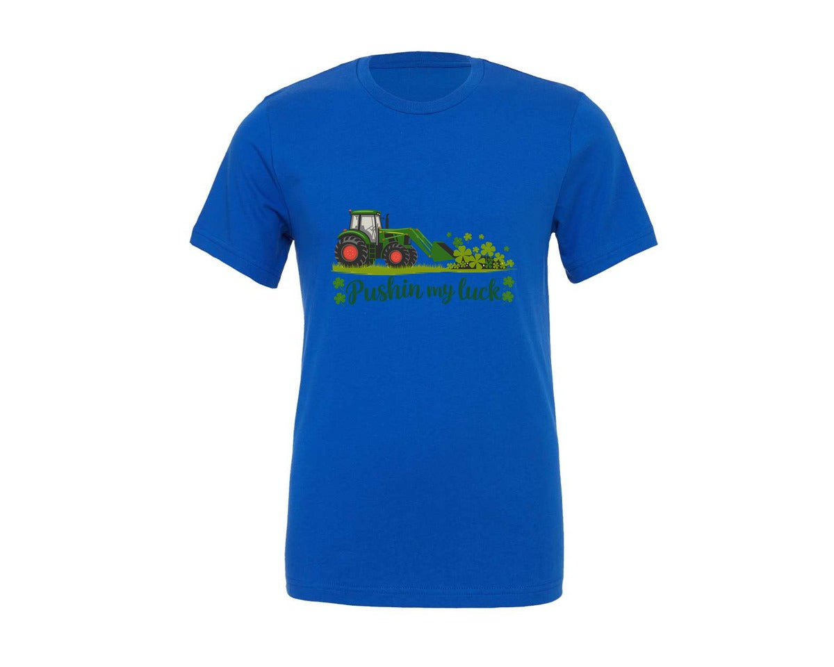 brand:Generic|color:True Royal Blue|Pushin My Luck St Patricks Day 3 Graphic T-Shirt