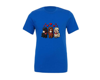 brand:Generic|color:True Royal Blue|Yarn Crochet Valentine Horse Graphic T-Shirt